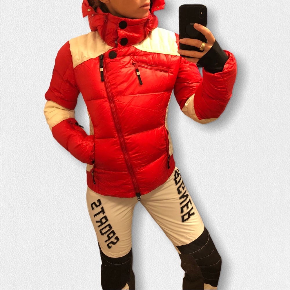 🎁 Rossignol JCC red down ski snowboard jacket S - Picture 1 of 6